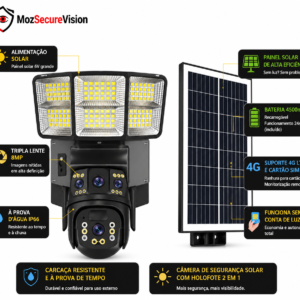 Imagem 2 de Câmara Solar Street Light Inteligente 4G + Wi-Fi Dual Lens V380 Pro