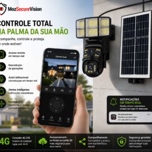 Imagem 3 de Câmara Solar Street Light Inteligente 4G + Wi-Fi Dual Lens V380 Pro