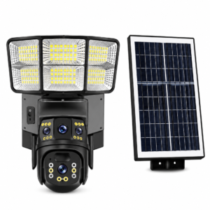 Câmara Solar Street Light Inteligente 4G + Wi-Fi Dual Lens V380 Pro