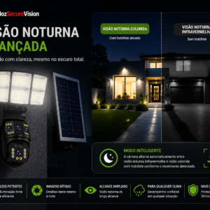 Imagem 4 de Câmara Solar Street Light Inteligente 4G + Wi-Fi Dual Lens V380 Pro