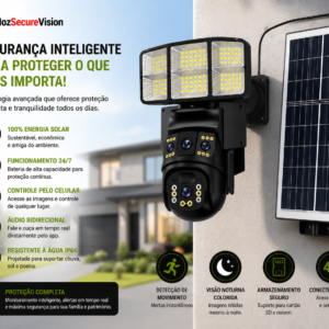 Imagem 5 de Câmara Solar Street Light Inteligente 4G + Wi-Fi Dual Lens V380 Pro