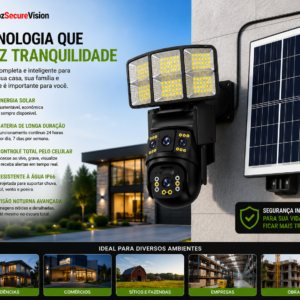 Imagem 6 de Câmara Solar Street Light Inteligente 4G + Wi-Fi Dual Lens V380 Pro