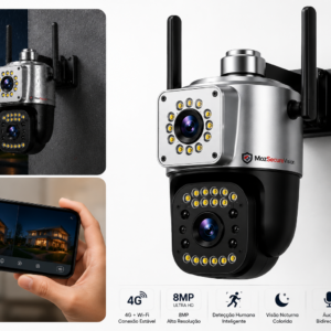 Câmara Inteligente Dual Lens 4G + Wi-Fi 8MP PTZ IP66 | GeekSpace
