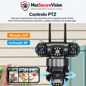 Imagem 6 de Câmara Inteligente GeekSpace Triple Lens Wi-Fi 12MP PTZ IP66