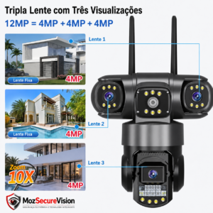 Imagem 4 de Câmara Inteligente GeekSpace Triple Lens Wi-Fi 12MP PTZ IP66