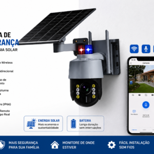 Imagem 2 de Câmara Solar PTZ 4G + Wi-Fi 5MP UltraTekno CMR46