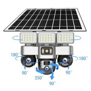 Câmara Solar V380 Tripla Lente 4G + Wi-Fi PTZ