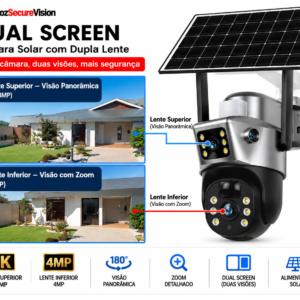 Imagem 3 de Câmara Solar 4K Dual Lens PTZ 360° — 4G/Wi-Fi | V380 Pro