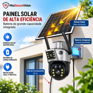 Imagem 4 de Câmara Solar 4K Dual Lens PTZ 360° — 4G/Wi-Fi | V380 Pro
